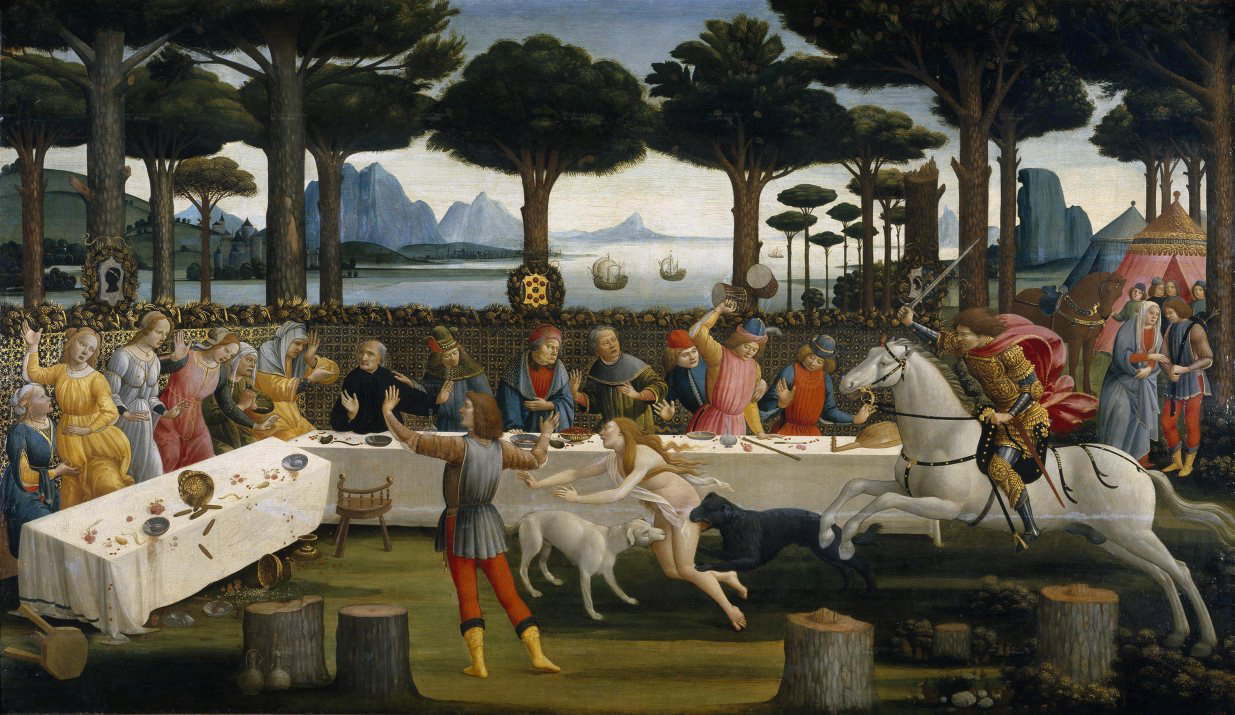 サンドロ・ボッティチェッリ　「ナスタジオ・デリ・オネスティの物語 第三場面」　1483　